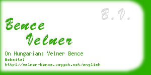 bence velner business card